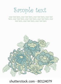 vector card with japanese style flowers
