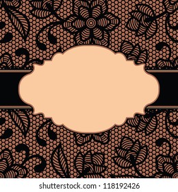 Vector card with lace