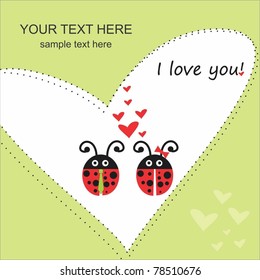 Vector card with ladybug