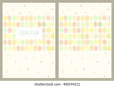 vector card layout with ovals with different patterns and colors, and with candy
