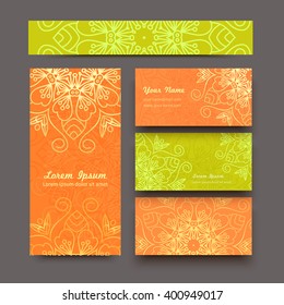 Vector card with mandala. Vector background. Card or invitation. Wedding invitation. Lace ornament, round ornament. East style.