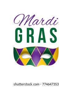 Vector card for Mardi Gras masquerade. Vector illustration