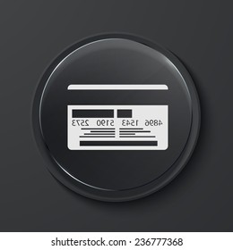 Vector card modern black glass circle icon. Eps10