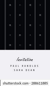 Vector card monochrome minimal geometric pattern templates. Ideal for Save The Date, tickets, anniversary date, birthday cards, invitations.