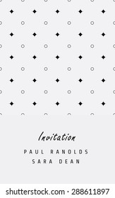 Vector card monochrome minimal geometric pattern templates. Ideal for Save The Date, tickets, anniversary date, birthday cards, invitations.