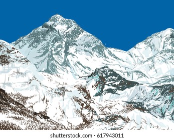 Vector Card With Mount Everest For Your Design