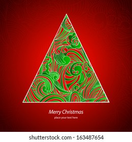 Vector card for new year and christmas congratulations with place for your text. 