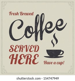 vector card in old-fashioned style with a coffee teacup and script vector espresso classic fast rapid product texture coffee traditional isolated cafe old fresh sign warehouse elderly delicious dark b