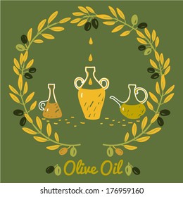 Vector card - Olive oil. Logo design