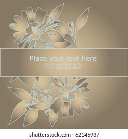 Vector card  on the floral background