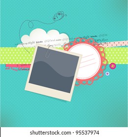 Vector card with place for photo and text