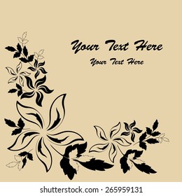 Vector card with place for text. Background with decorative flowers