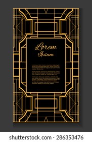 Vector card with place for your text.The letter of thanks. Invitation. In the style Gatsby