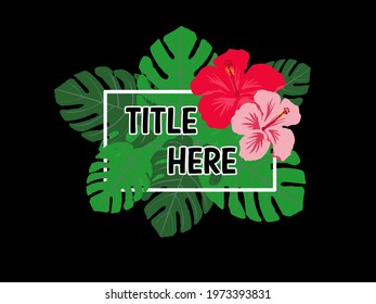 vector card presentation with flower and leaves illustration