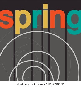 Vector card with print and sign spring