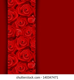 Vector card with red roses.