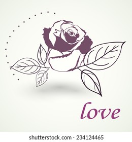 vector card with Rose