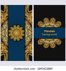 Vector Card with Round Abstract Mandala Style Decorative Element. Hand-Drawn Vector Illustration. Can Be Used For Textile, Greeting Card, Coloring Book, Phone Case Print. Luxury black gold color.