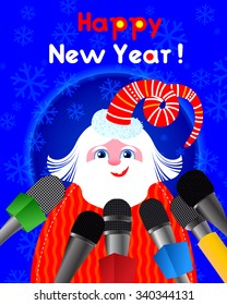 vector card with Santa Claus with New Year!
