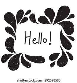 Vector card with scribble drops.