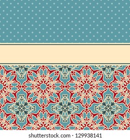 vector card with seamless floral wallpaper pattern , fully editable eps 8 file,seamless patterns in swatch menu