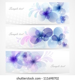 Vector card set with flower design