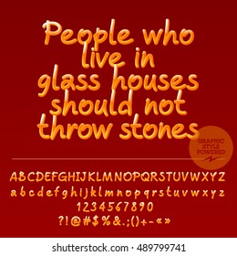 Vector card with set of letters, symbols and numbers. File contains graphic styles