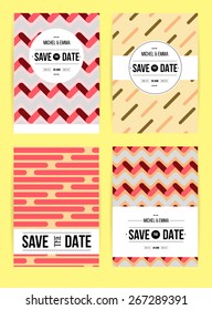 Vector card set templates. Abstract background illustration for Save The Date, baby shower, mothers day, valentines day, birthday cards, invitations and more. 