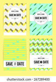 Vector card set templates. Abstract background illustration for Save The Date, baby shower, mothers day, valentines day, birthday cards, invitations and more. 