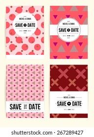 Vector card set templates. Abstract background illustration for Save The Date, baby shower, mothers day, valentines day, birthday cards, invitations and more. 
