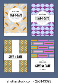 Vector card set templates. Abstract background illustration for Save The Date, baby shower, mothers day, valentines day, birthday cards, invitations and more.