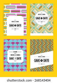 Vector card set templates. Abstract background illustration for Save The Date, baby shower, mothers day, valentines day, birthday cards, invitations and more.