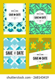 Vector card set templates. Abstract background illustration for Save The Date, baby shower, mothers day, valentines day, birthday cards, invitations and more.