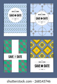 Vector card set templates. Abstract background illustration for Save The Date, baby shower, mothers day, valentines day, birthday cards, invitations and more.