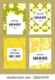 Vector card set templates. Abstract background illustration for Save The Date, baby shower, mothers day, valentines day, birthday cards, invitations and more.