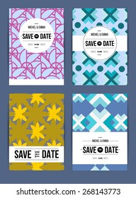 Vector card set templates. Abstract background illustration for Save The Date, baby shower, mothers day, valentines day, birthday cards, invitations and more.