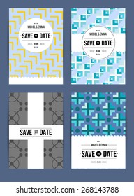 Vector card set templates. Abstract background illustration for Save The Date, baby shower, mothers day, valentines day, birthday cards, invitations and more.
