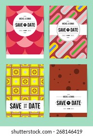 Vector card set templates. Abstract background illustration for Save The Date, baby shower, mothers day, valentines day, birthday cards, invitations and more.
