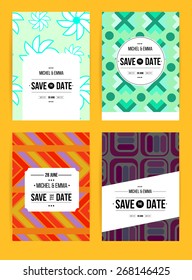 Vector card set templates. Abstract background illustration for Save The Date, baby shower, mothers day, valentines day, birthday cards, invitations and more.