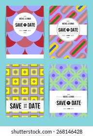 Vector card set templates. Abstract background illustration for Save The Date, baby shower, mothers day, valentines day, birthday cards, invitations and more.