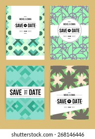 Vector card set templates. Abstract background illustration for Save The Date, baby shower, mothers day, valentines day, birthday cards, invitations and more.