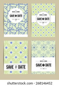 Vector card set templates. Abstract background illustration for Save The Date, baby shower, mothers day, valentines day, birthday cards, invitations and more.