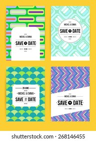 Vector card set templates. Abstract background illustration for Save The Date, baby shower, mothers day, valentines day, birthday cards, invitations and more.