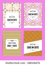 Vector card set templates. Abstract background illustration for Save The Date, baby shower, mothers day, valentines day, birthday cards, invitations and more.