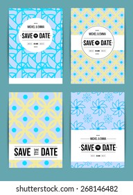 Vector card set templates. Abstract background illustration for Save The Date, baby shower, mothers day, valentines day, birthday cards, invitations and more.