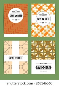 Vector card set templates. Abstract background illustration for Save The Date, baby shower, mothers day, valentines day, birthday cards, invitations and more.