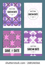 Vector card set templates. Abstract background illustration for Save The Date, baby shower, mothers day, valentines day, birthday cards, invitations and more.