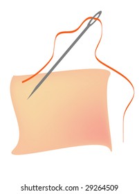 vector card with sewing symbols
