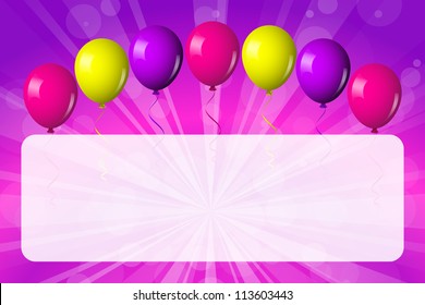 Vector card with shiny balloons