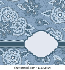 Tarjeta vectorial con silueta de flores